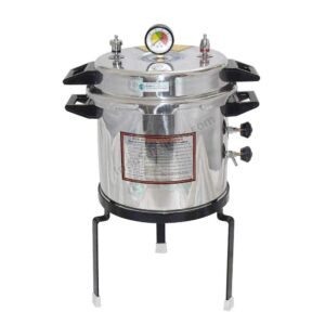 IndoSurgicals Autoclave Non-Electric 24 Ltrs., Aluminium, Seamless, Pressure cooker type, Size approx