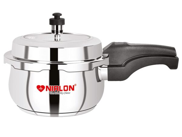 NIRLON Sandwich Bottom Induction Friendly Outer Lid Stainless Steel Pressure Cooker, 2 Litre