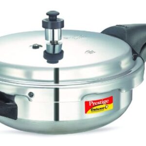 Prestige Deluxe Plus Induction Base Junior Pan Aluminium Outer Lid Pressure Cooker, 3 Litres, Silver