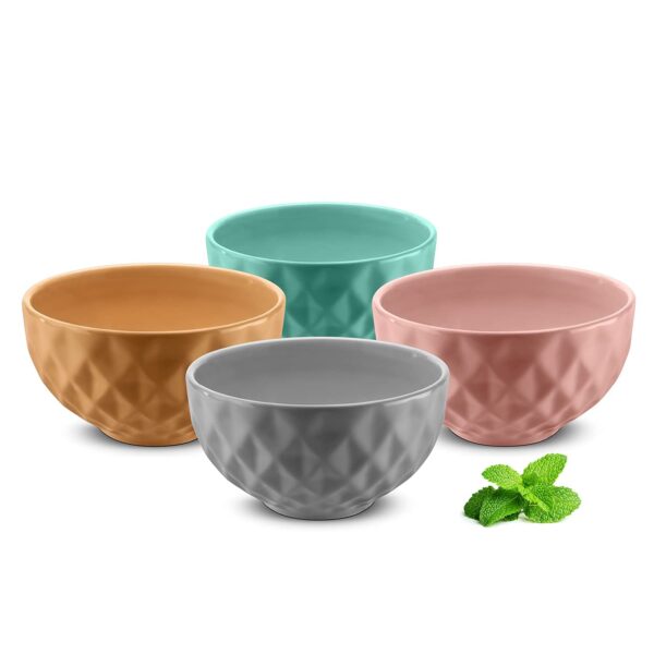 URBAN CHEF Ceramic Bowls, 500 ML Prism Ceramic Handcrafted Shine Multicolor (Assorted), Microwave Bowl Sets, Kitchen Accessories Items, Serving Bowl, Gift for Friends, Diwali Gift, Birthday